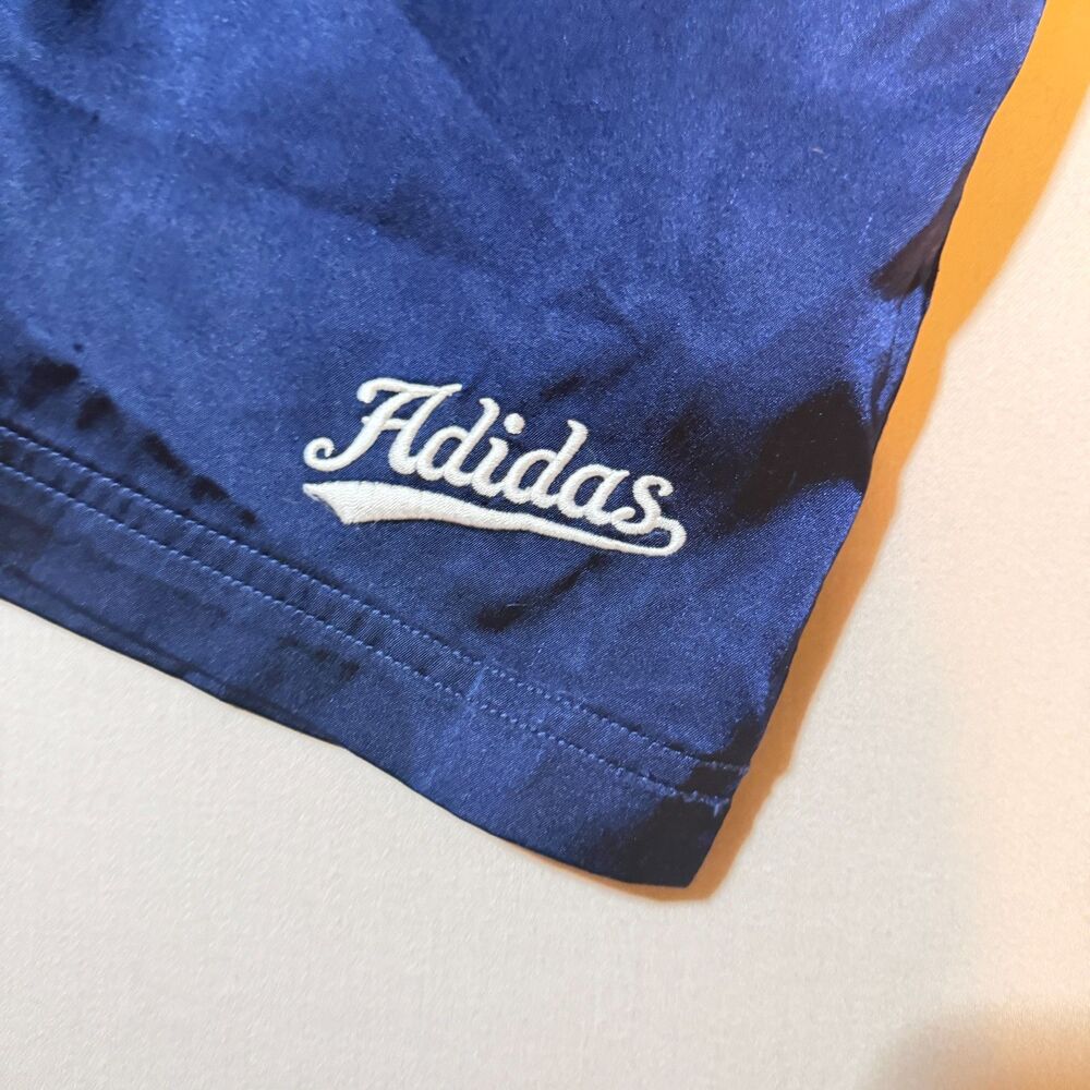 Retro adidas royal blue satin shorts vintage size small